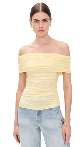 Ronny Kobo Women's Blanchet Top, Pastel Yellow, L | Amazon (US)