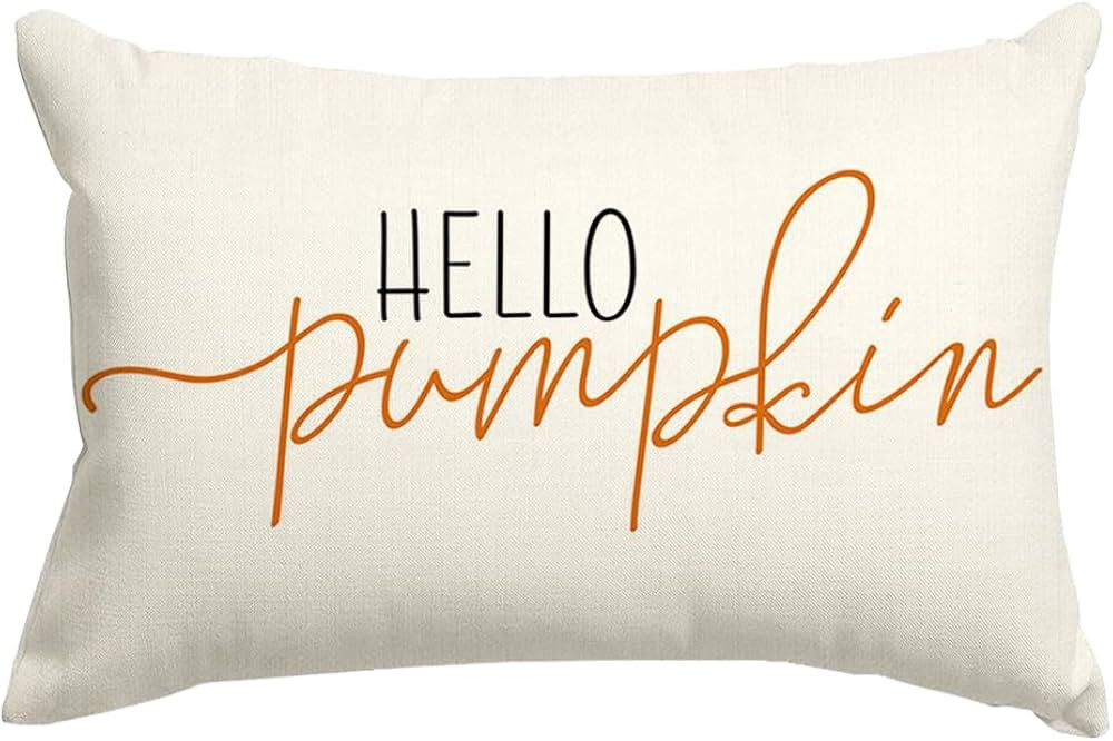 RABUSOFA Fall Pillow Covers 12x20 Inch,Autumn Hello Pumpkin Pillows Decorative Throw Pillows,Lumb... | Amazon (US)