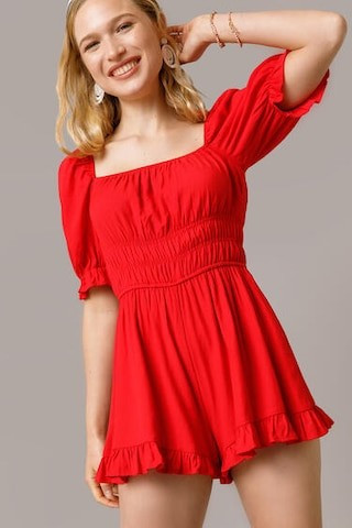 Emma Puff Sleeve Romper - francesca's | Francesca's