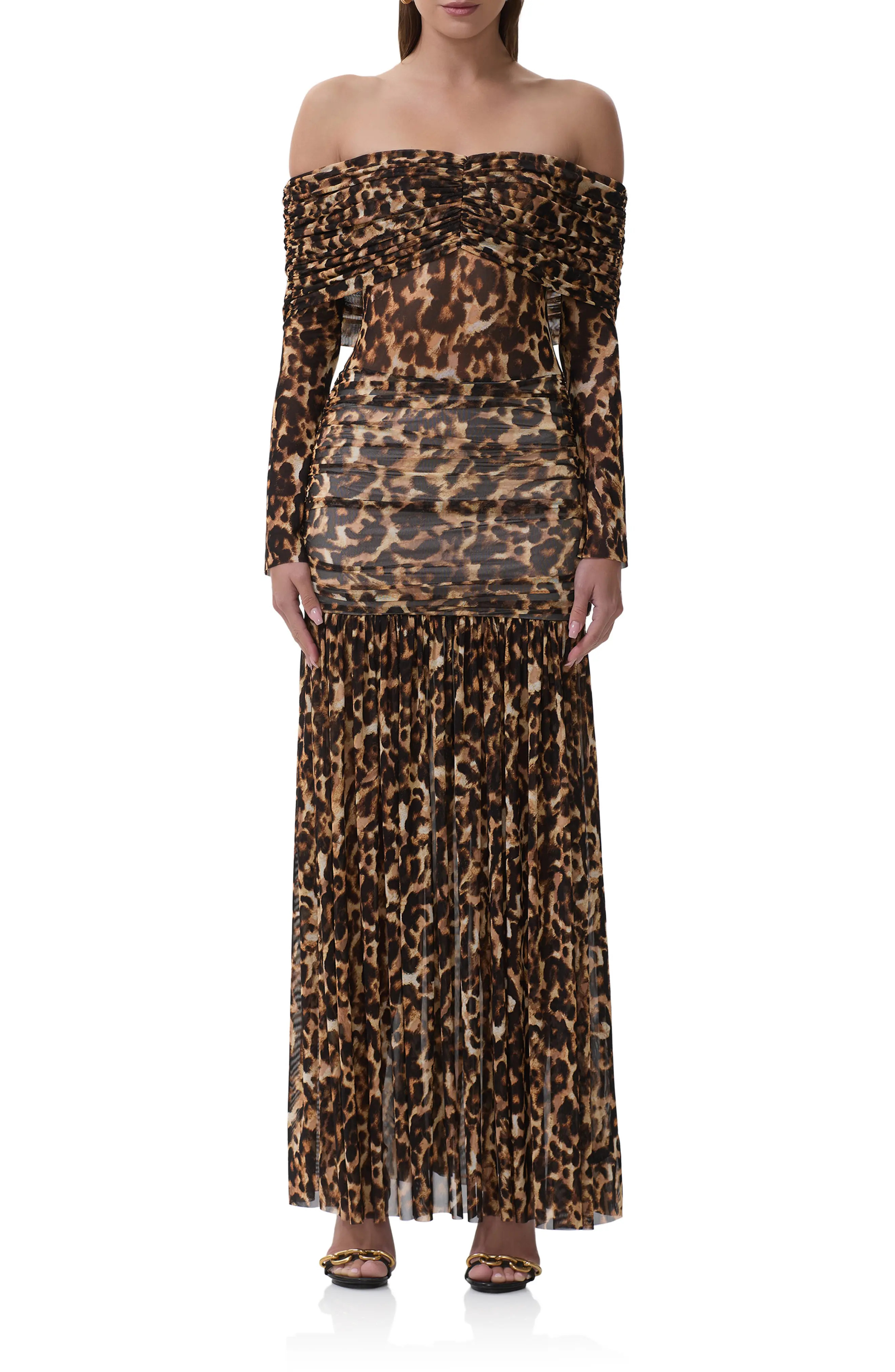 Emmeline Leopard Print Off the Shoulder Maxi Dress (Women) | Nordstromrack | Nordstrom Rack
