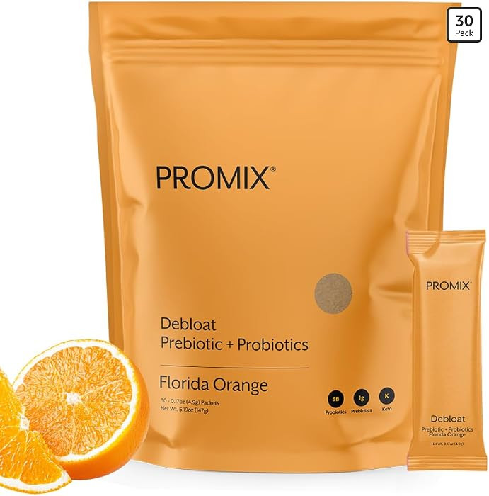 ProMix Nutrition Debloat Prebiotics & Probiotics, Florida Orange - 30ct | Amazon (US)