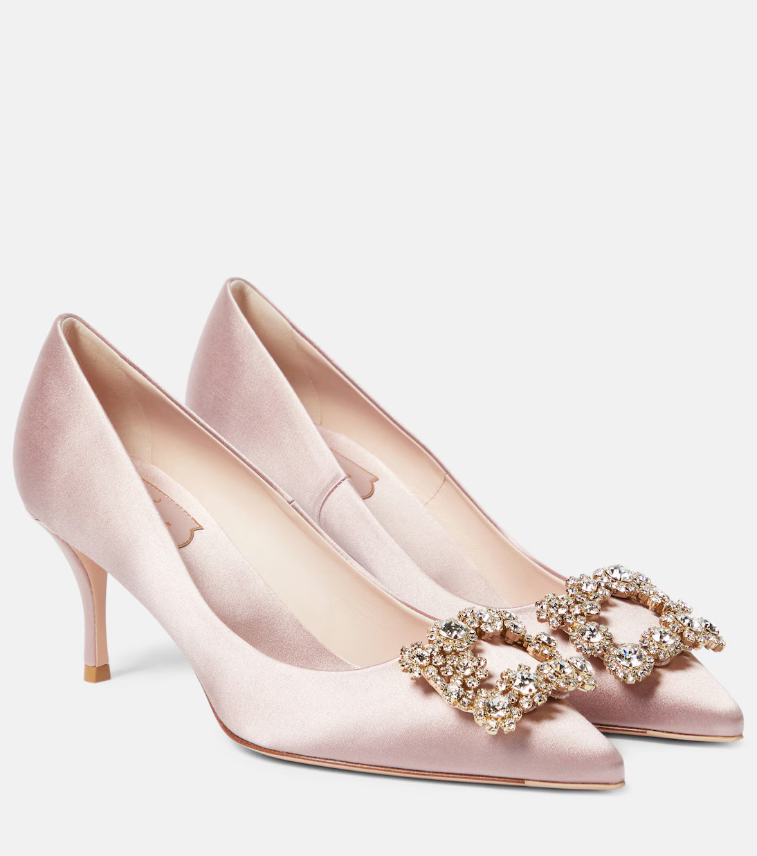 Flower Strass 65 satin pumps | Mytheresa (US/CA)