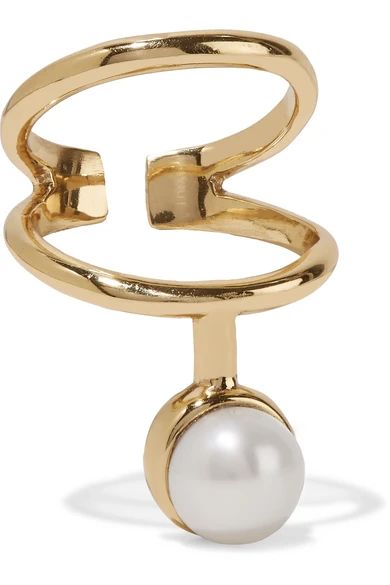 Gold-plated pearl ring | NET-A-PORTER (UK & EU)