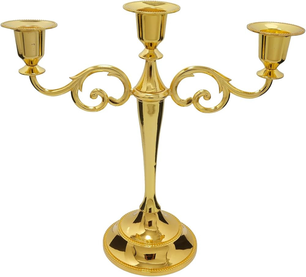 3 Candle Metal Candelabra – Candlesticks Holder for Formal Events, Wedding, Church, Holiday Dé... | Amazon (US)