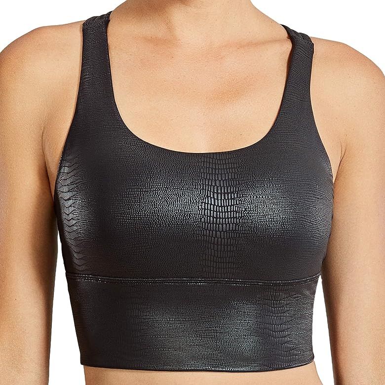 Strappy Sports Bras for Women Longline Wirefree Padded Medium Support Yoga Bra Top | Amazon (US)