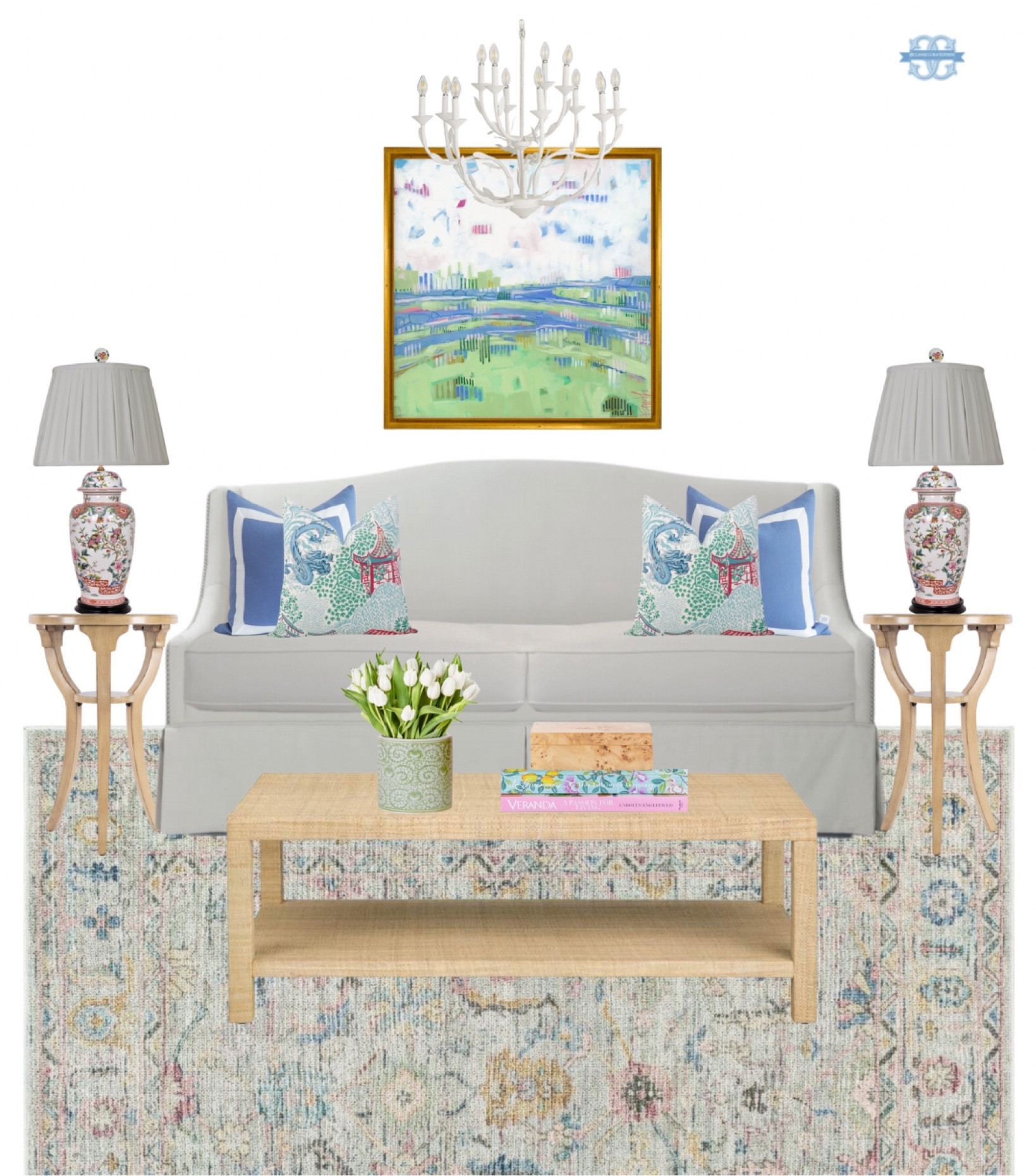 Bright & fun colors for a Grandmillennial Living Room!💚

Home Decor, Living Room Decor, Sofa, Side Tables, Coffee Table

#LTKhome