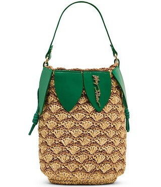 Pineapple Straw Drawstring Bucket Bag | Dillard's