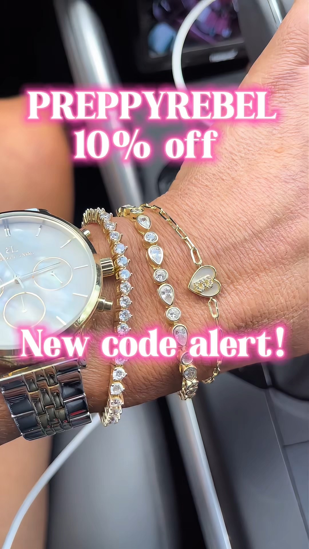 This arm stack is pure sparkle and style! Layered gold and crystal bracelets from Melinda Maria bring all the glam — from dainty heart details to bezel-set stones and shimmering tennis sparkle. I paired them with my two-tone chronograph watch for that luxe, polished vibe.

Whether you’re driving to errands or headed to lunch, this stack adds a chic glow to your every move!

Code ASHLEYBA gets you 10% off all my Melinda Maria pieces, including this exact bracelet trio.

Wearing:
• Melinda Maria gold heart charm bracelet
• Melinda Maria bezel crystal chain bracelet
• Melinda Maria tennis-style crystal bracelet
• Two-tone silver & gold chronograph watch
• Mixed metal rings — classic sparkle + twisted gold layers

Why I love it: Melinda Maria bracelets are perfect for everyday luxe — lightweight, layered, and never overdone!


#MelindaMaria #MyMMLoveLetter #ArmStackGoals #BraceletStack #EverydayJewelry #GoldJewelryLover #LTKJewelry #StackedStyle #MixedMetals #LTKunder100

#LTKGiftGuide #LTKFindsUnder100 #LTKOver40