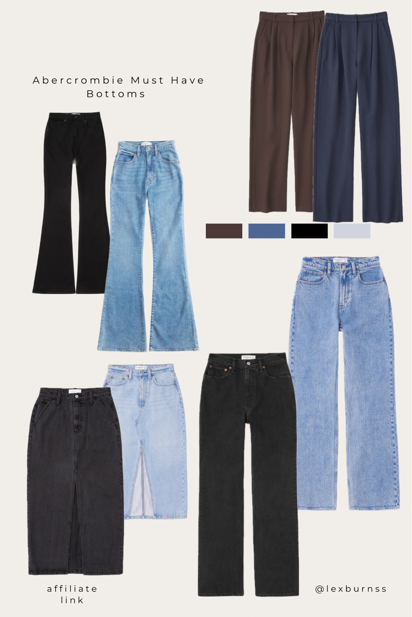 my must haves when it comes to bottoms! abercrombie are for my staple pieces so I will spend the money because it’s quality to me  



#LTKmidsize #LTKstyletip