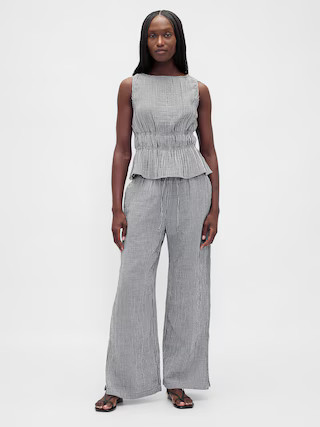 Cotton Gauze Easy Split-Hem Pants | Gap (US)
