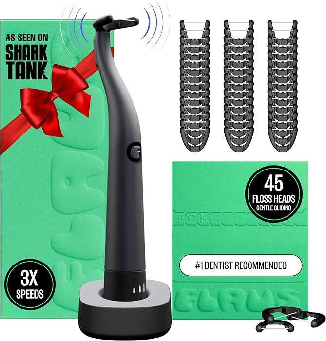 FLAUS Electric Flosser (Oprah's List, Shark Tank) 3 Speeds + 45 Refill Heads (Gentle Gliding Flos... | Amazon (US)