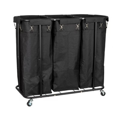 3-bag Rolling Laundry Sorter, Black | Target