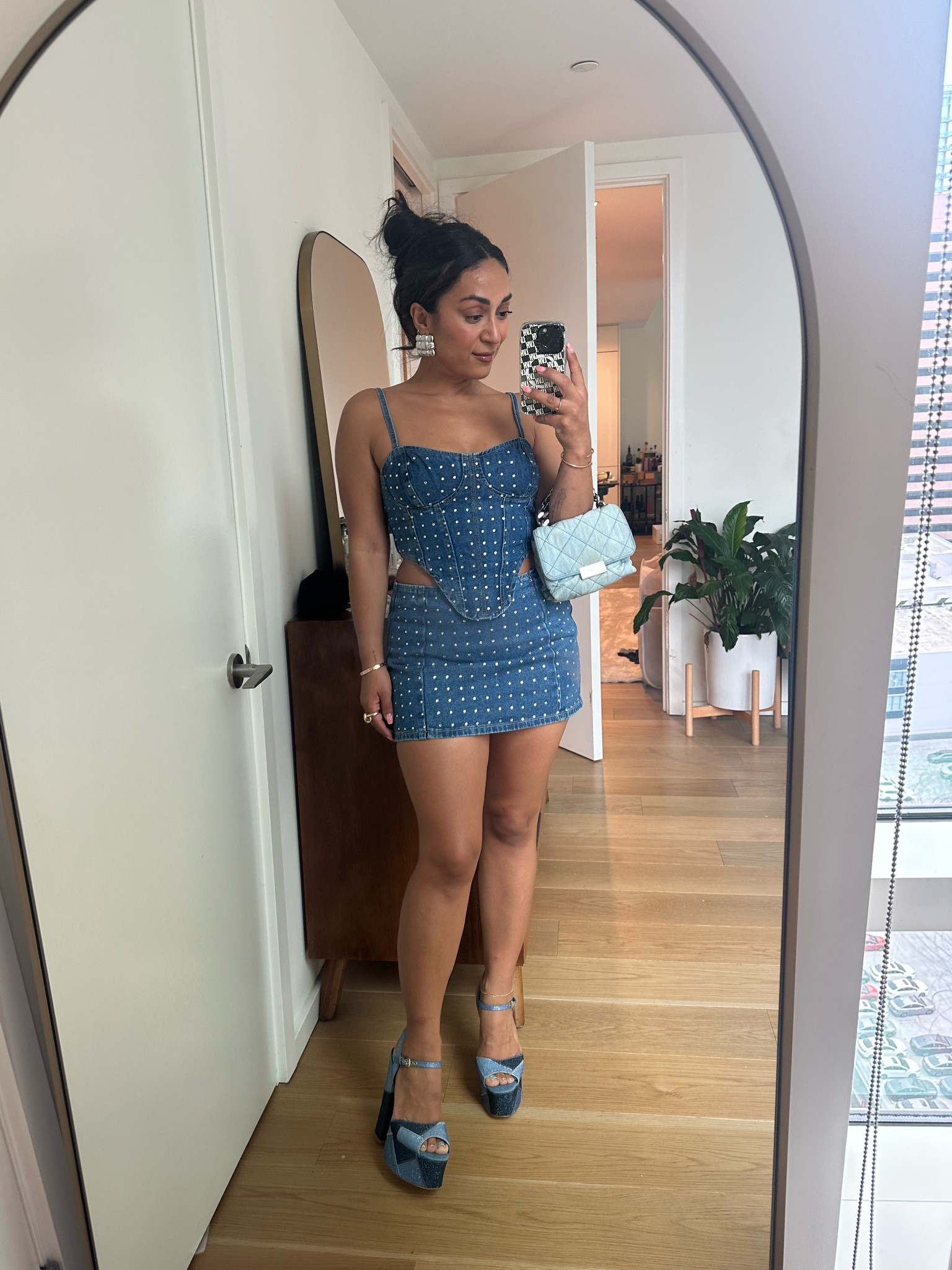 A denim on denim wedding look for a night out of dancing and having fun in Vegas!! Pretty little thing denim set wearing a size medium and denim platform heels. 

#LTKstyletip #LTKwedding