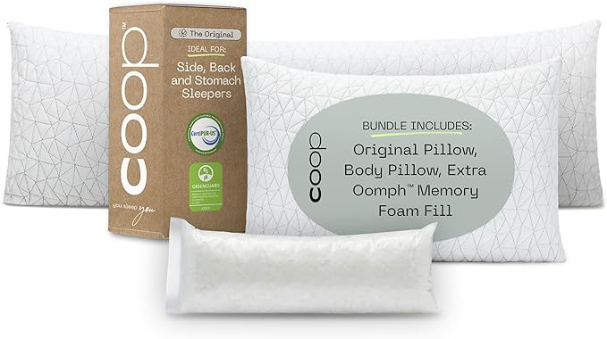 Coop Home Goods Original Adjustable Pillow Queen & The Body Pillow Bundle, Set Includes (1) Queen... | Amazon (US)