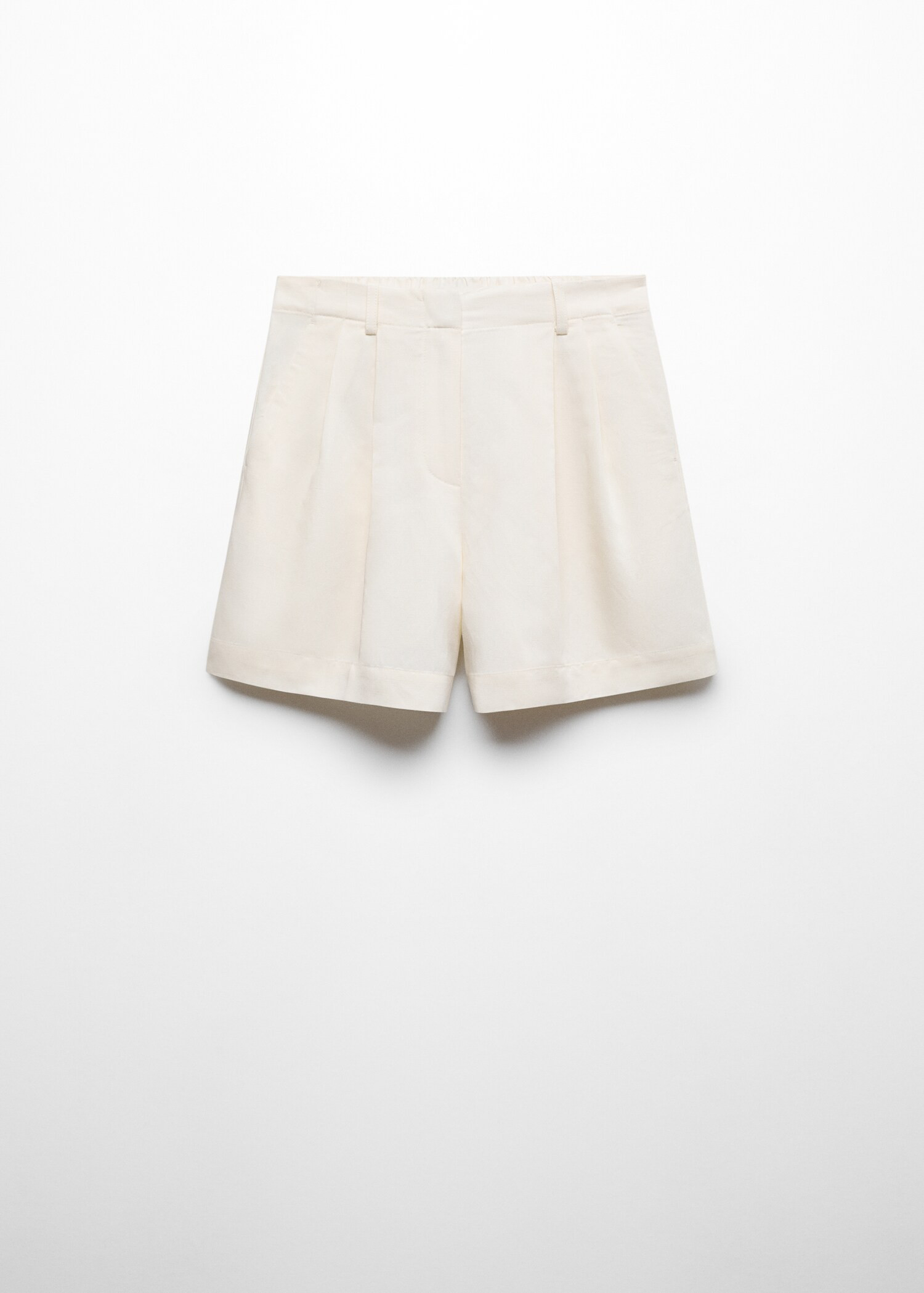 Linen-blend Bermuda plated shorts | MANGO (US)