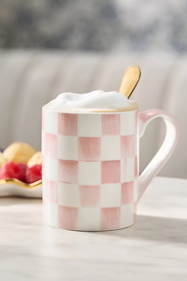 Check Porcelain Mug | Anthropologie (US)