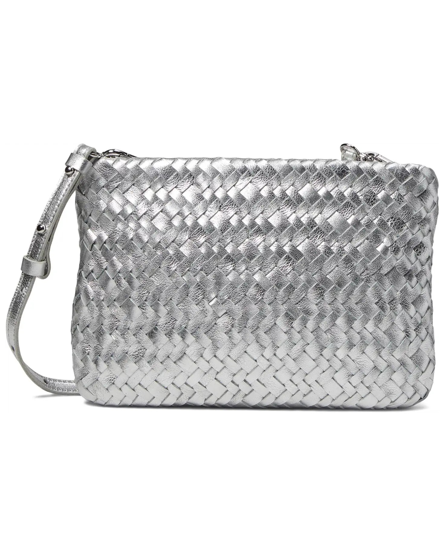 Madewell The Puff Crossbody Bag in Woven Metallic Leather | Zappos