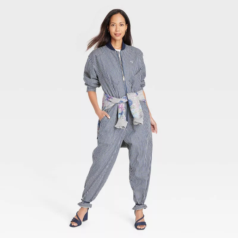 Houston White Adult Denim Flight Suit - Blue Striped | Target