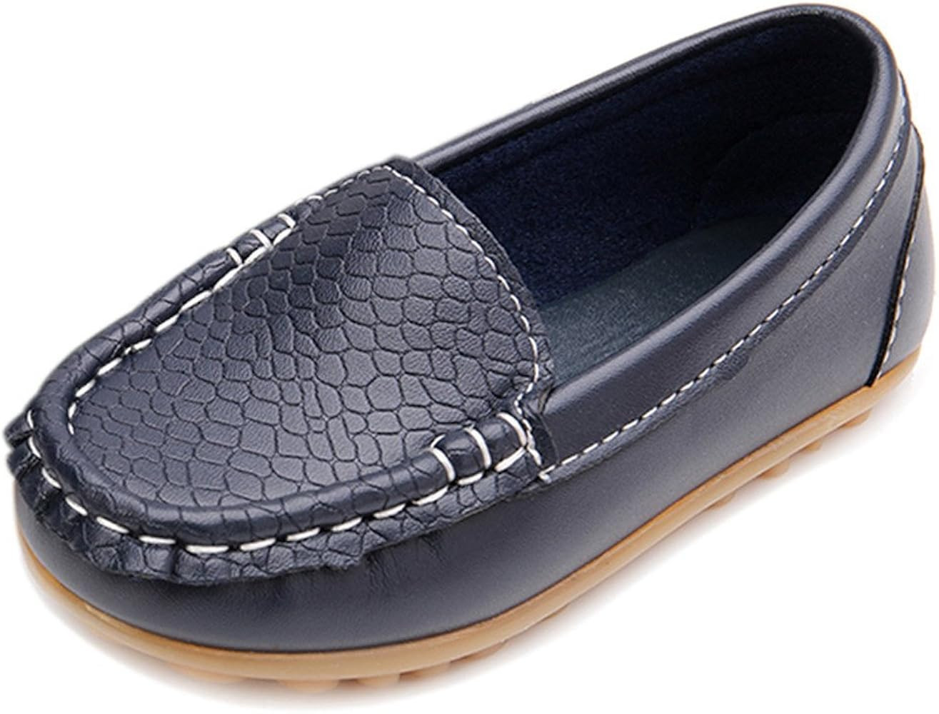 LONSOEN Toddler Little Kid Boys Girls Soft Slip On Loafers Dress Flat Shoes | Amazon (US)