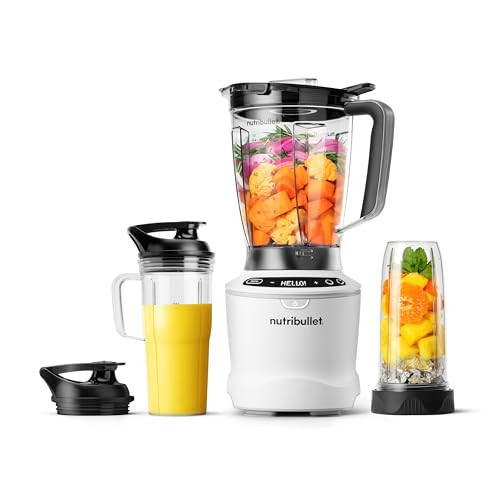 nutribullet® SmartSense Blender Combo, 1400W, 64oz Pitcher, 32oz & 24oz Cups, 5-Speed, Smoothies, Ice and Frozen Fruit, Nut Milk, Soup, Matte White, NBF50700AW | Amazon (US)