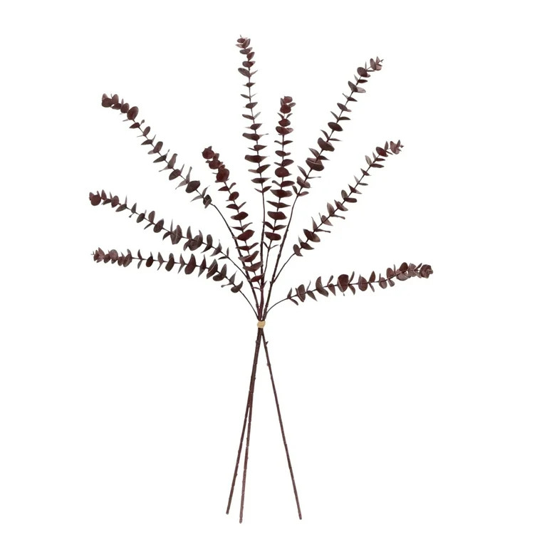 Better Homes and Gardens Artificial Indoor Spiral Eucalyptus Floral Bundle Burgundy | Walmart (US)