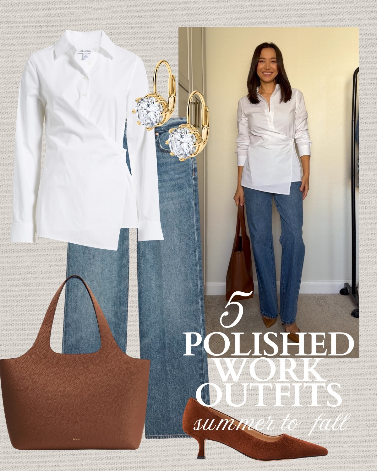 5 polished transitional summer to fall work outfits 

end of summer early fall style / work outfits / office outfits / workwear / nordstrom anniversary sale / aritzia farrah jeans / work totes / cuyana / demellier / style over 30

#LTKootd #LTKSeasonal #LTKWorkwear