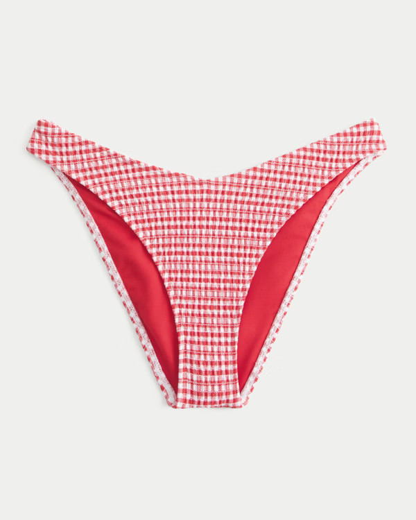 Women's Smocked High-Leg Cheeky Bikini Bottom | Women's Swimwear | HollisterCo.com | Hollister (US)