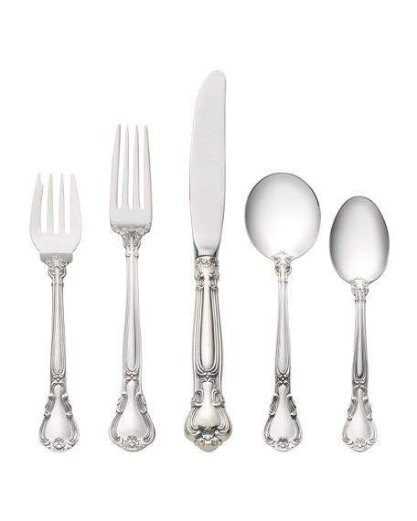 Gorham Chantilly 5-Piece Flatware Setting with Cream Soup Spoon | Neiman Marcus