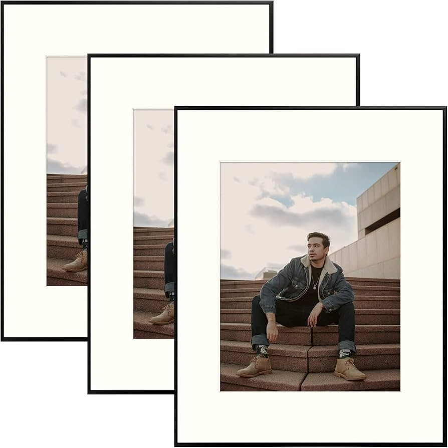 Golden State Art, 16x20 Aluminum Metal Frame with Ivory Mat for 11x14 Pictures, Includes with Saw... | Amazon (US)