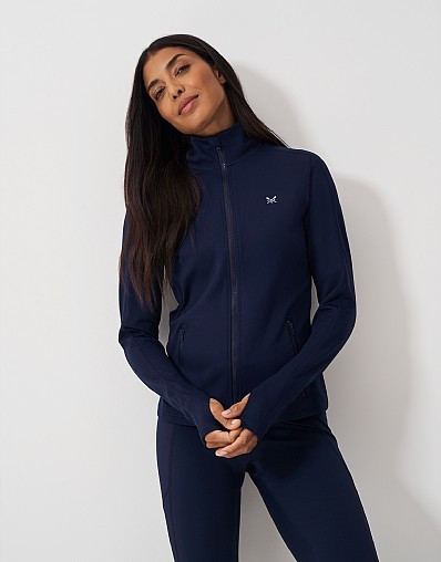 Activewear Zip Through Top in Navy | Crew Clothing (UK)
