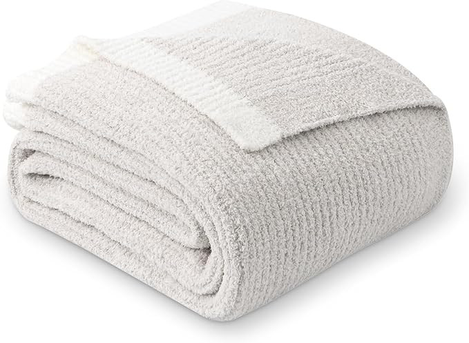 MH MYLUNE HOME Ultra Soft Ribbed Throw Blanket for Couch 50x60 Inches Luxurious Super Cozy Fluffy... | Amazon (US)