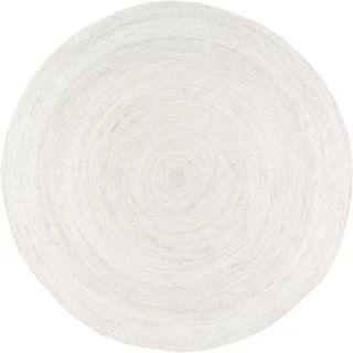 Rigo Chunky Loop Jute Off-White 10 ft. Round Rug | The Home Depot