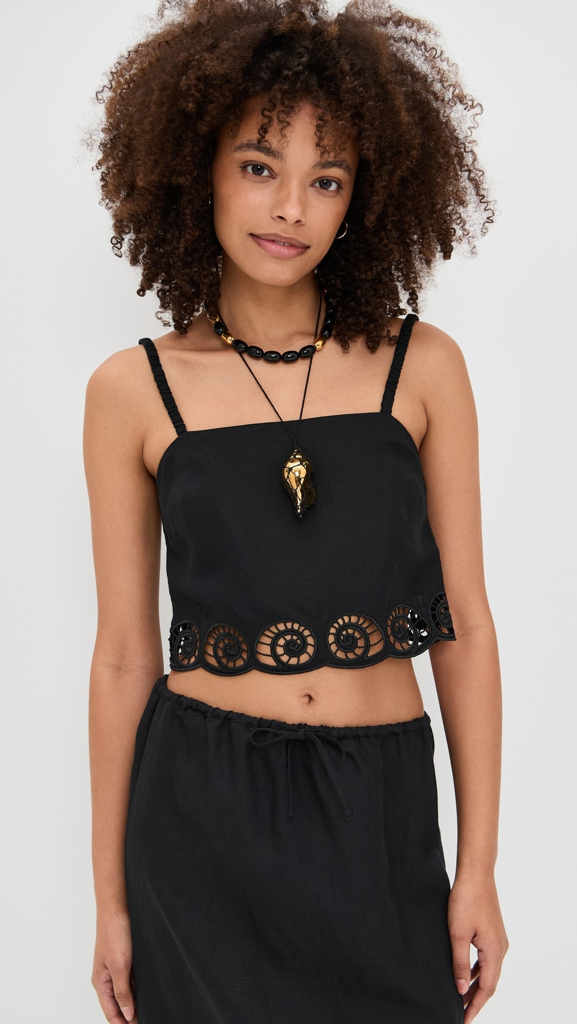 Air Linen Scallop Cropped Top | Shopbop
