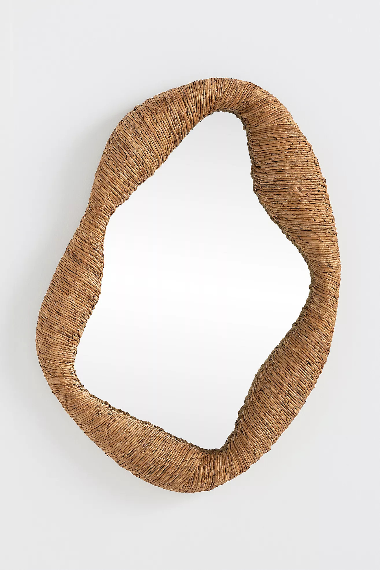 Jolene Undulating Wrapped Rattan Medium Wall Mirror | Anthropologie (US)