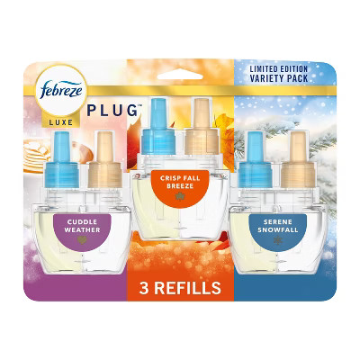 Febreze Luxe Plug Air Freshener Refills - Mixed Premium Holiday - 2.63 fl oz/3ct | Target