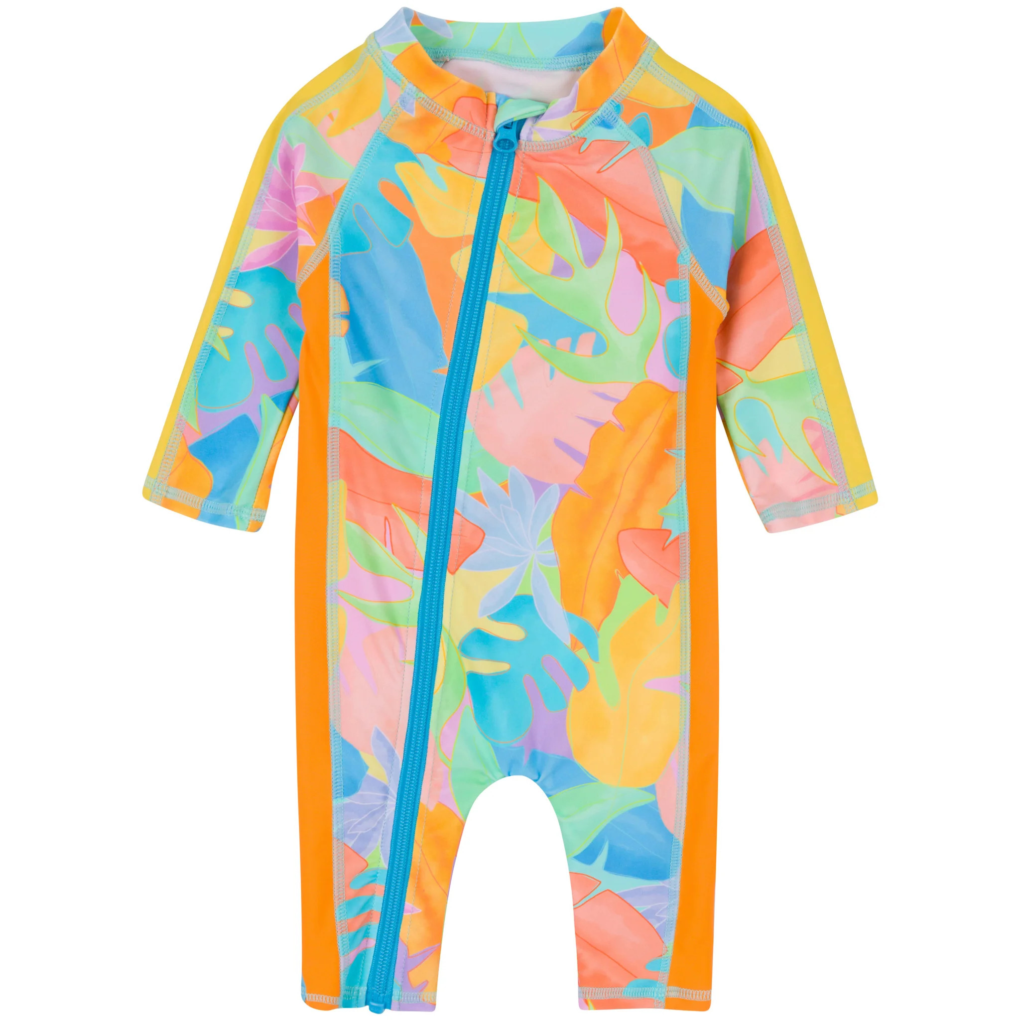 Sunsuit - Long Sleeve Romper Swimsuit | "Vibrant Vacay" | SwimZip
