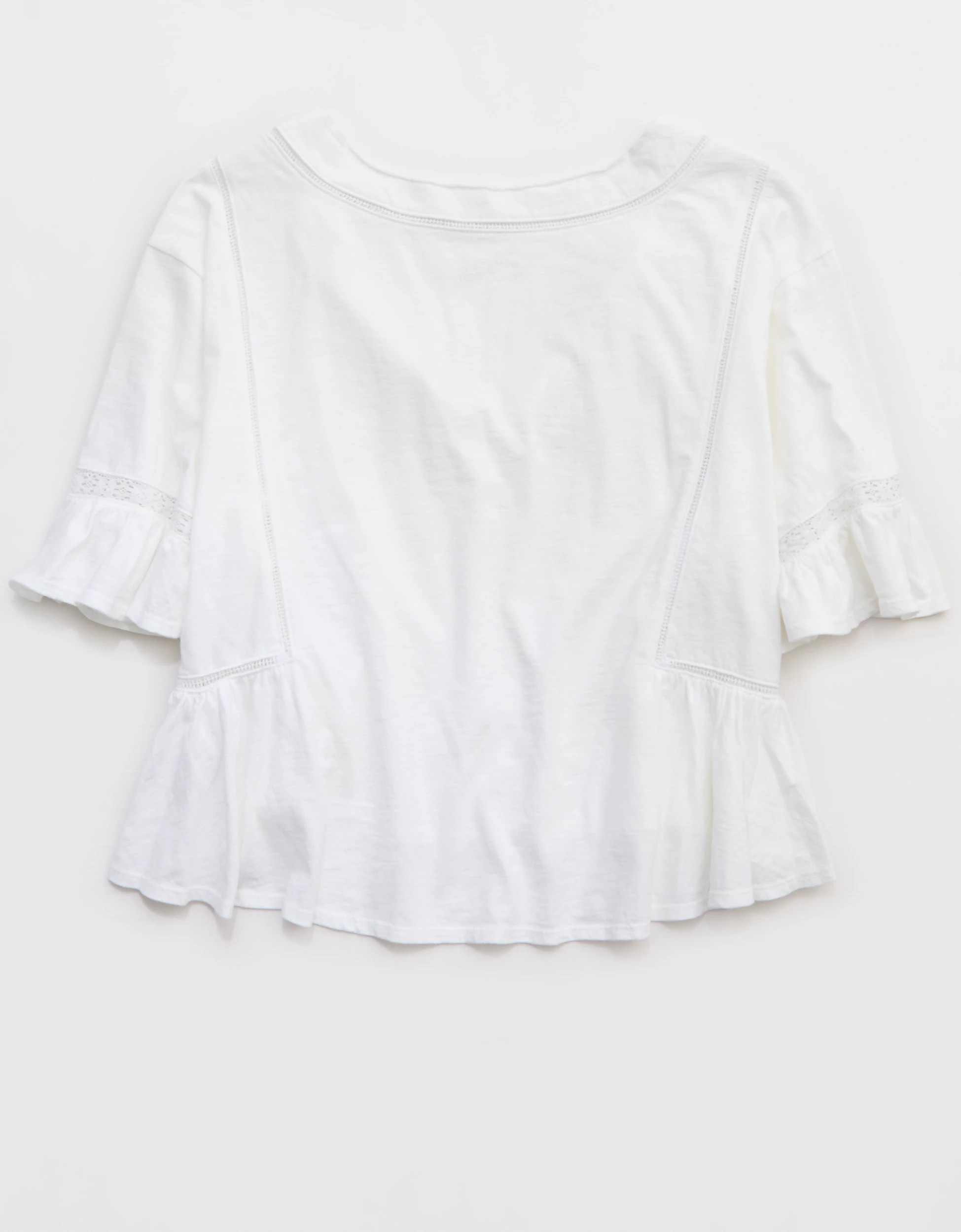 Aerie Flowy Cropped Notch Neck T-Shirt | American Eagle Outfitters (US & CA)