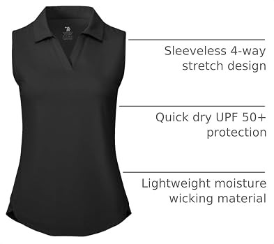 BGOWATU Women's Sleeveless Golf Polo Shirts Collared V Neck Tennis Tank Tops UPF 50+ Quick Dry Li... | Amazon (US)