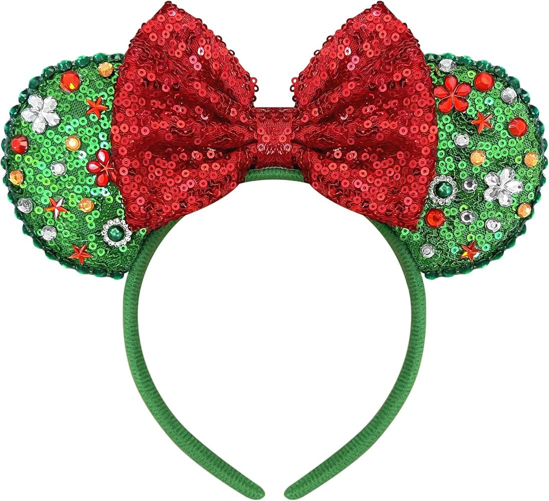 Cute Sequin Bows Mouse Ears Headband for Women - Halloween | Amazon (US)