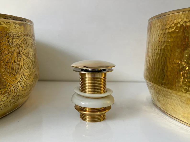 Solid Unlacquered Brass Sink Drain  Solid Brass Drain Pop up - Etsy | Etsy (US)