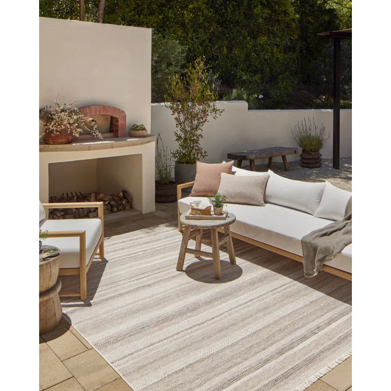 Amber Lewis x Loloi Malibu Ivory / Dove Indoor / Outdoor Area Rug | Wayfair North America