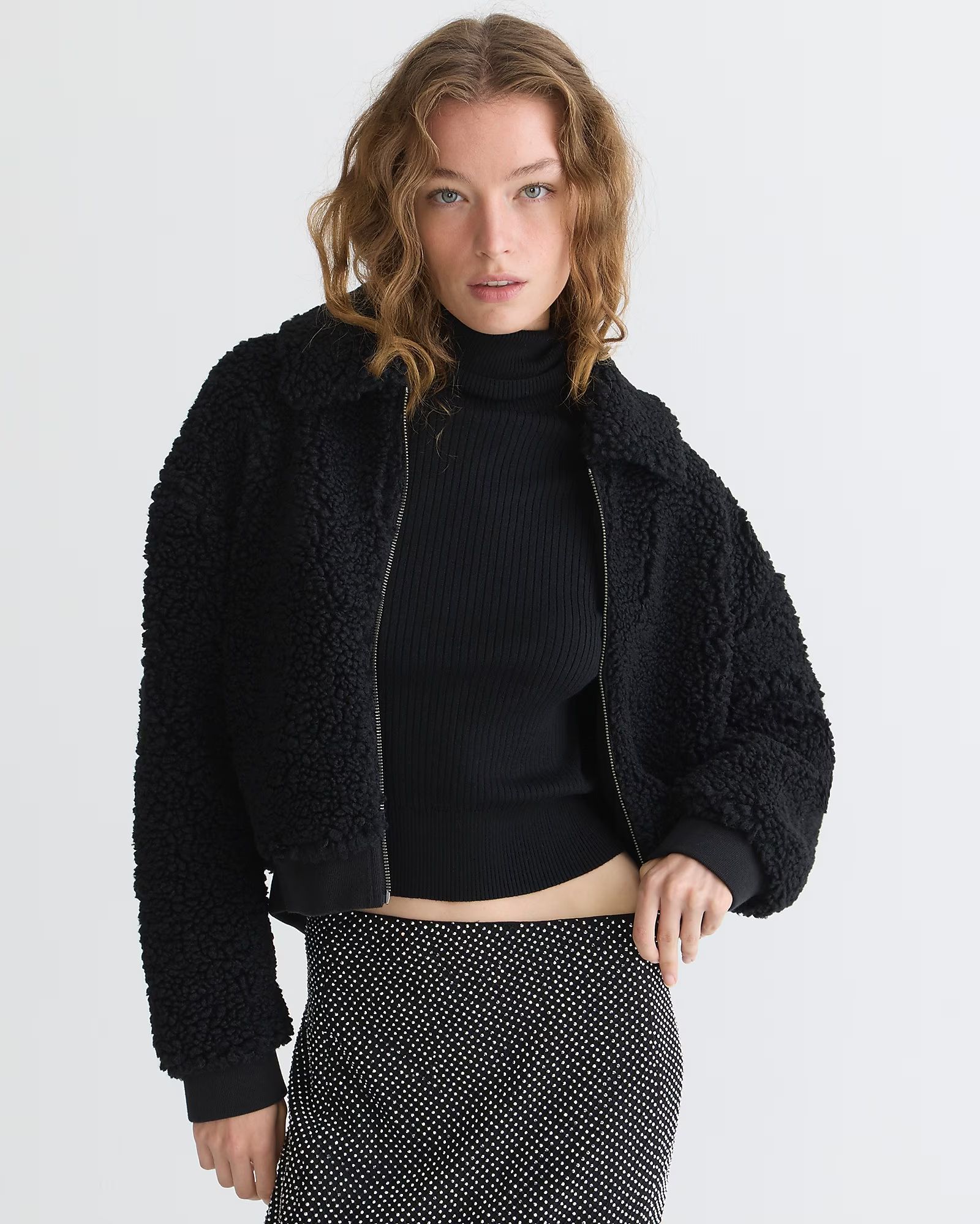 Cropped sherpa jacket | J.Crew US