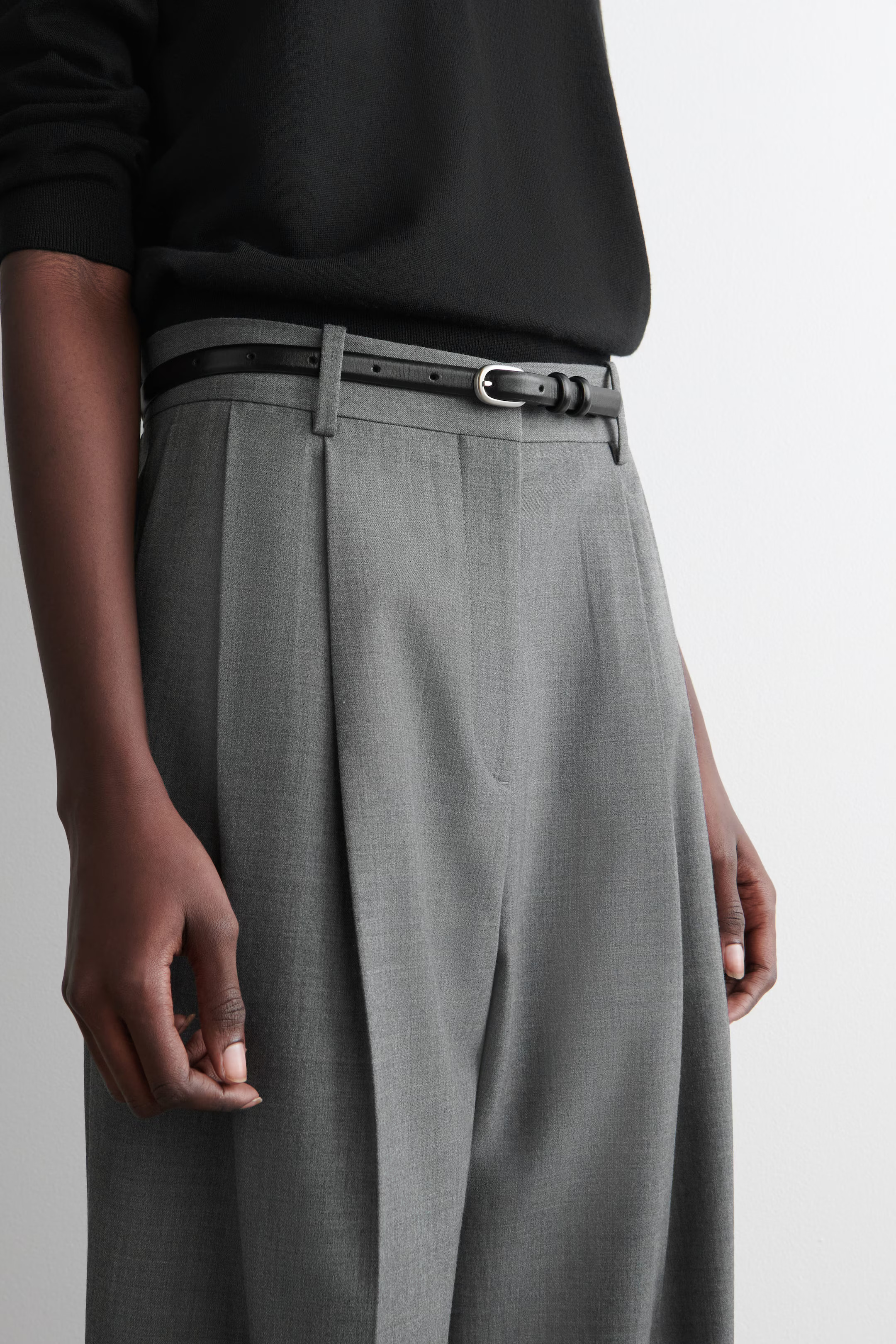 RELAXED TWILL WIDE-LEG TROUSERS - GREY | COS | COS (EU)