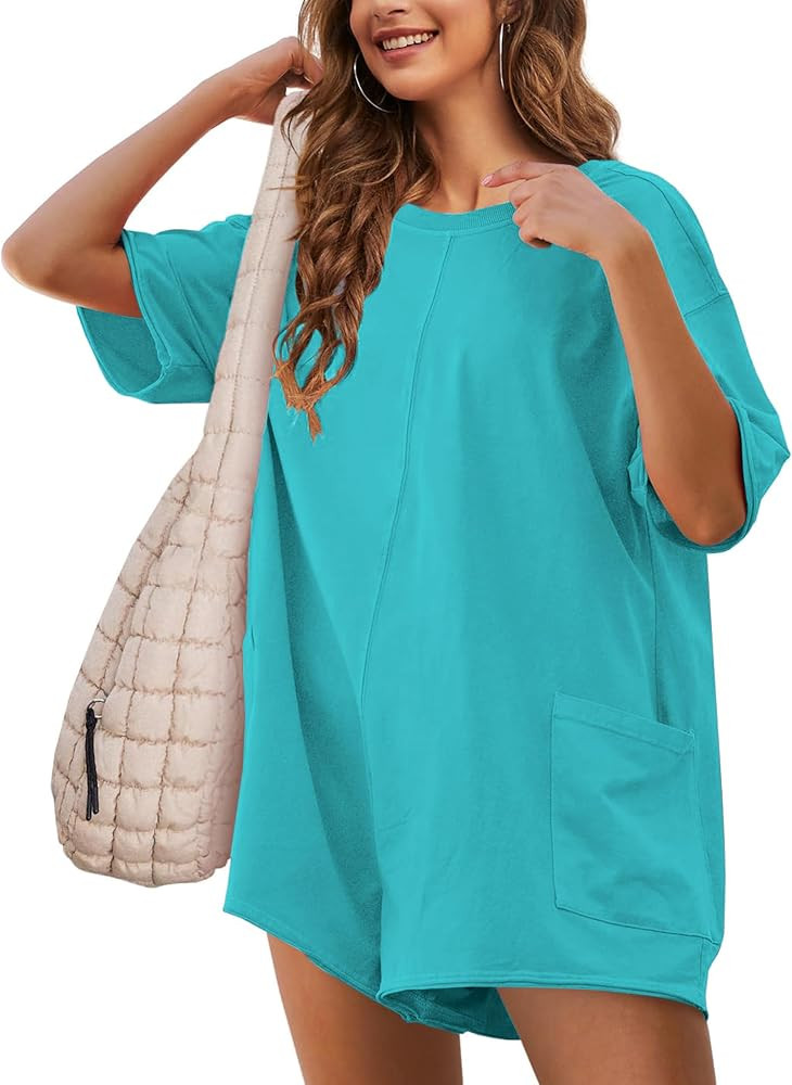 Rompers for Women Oversized Athletic Workout Reversible Hot Shot Tee Romper Casual Jumpsuit Overa... | Amazon (US)