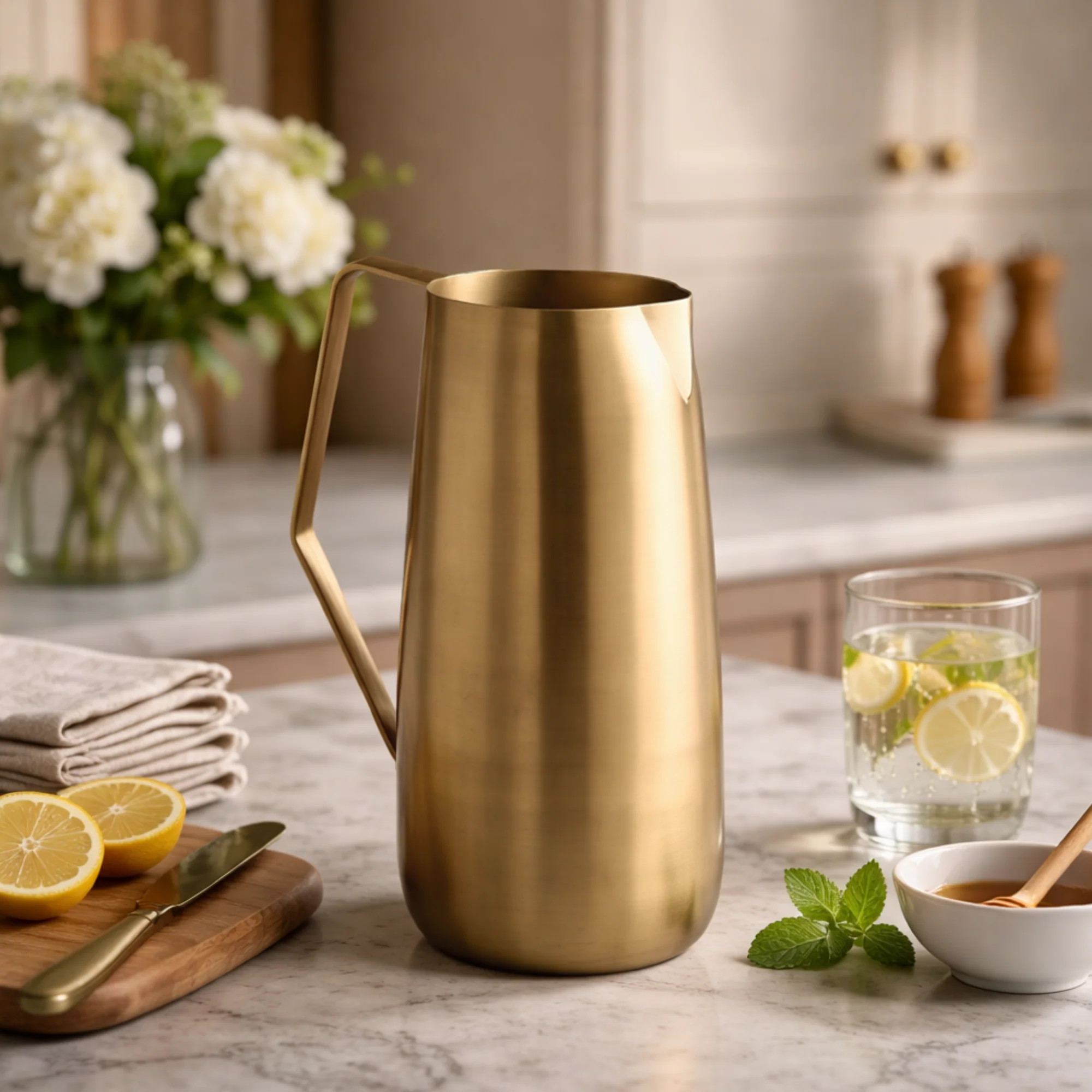 Artisan Brass Pitcher | Cove Home