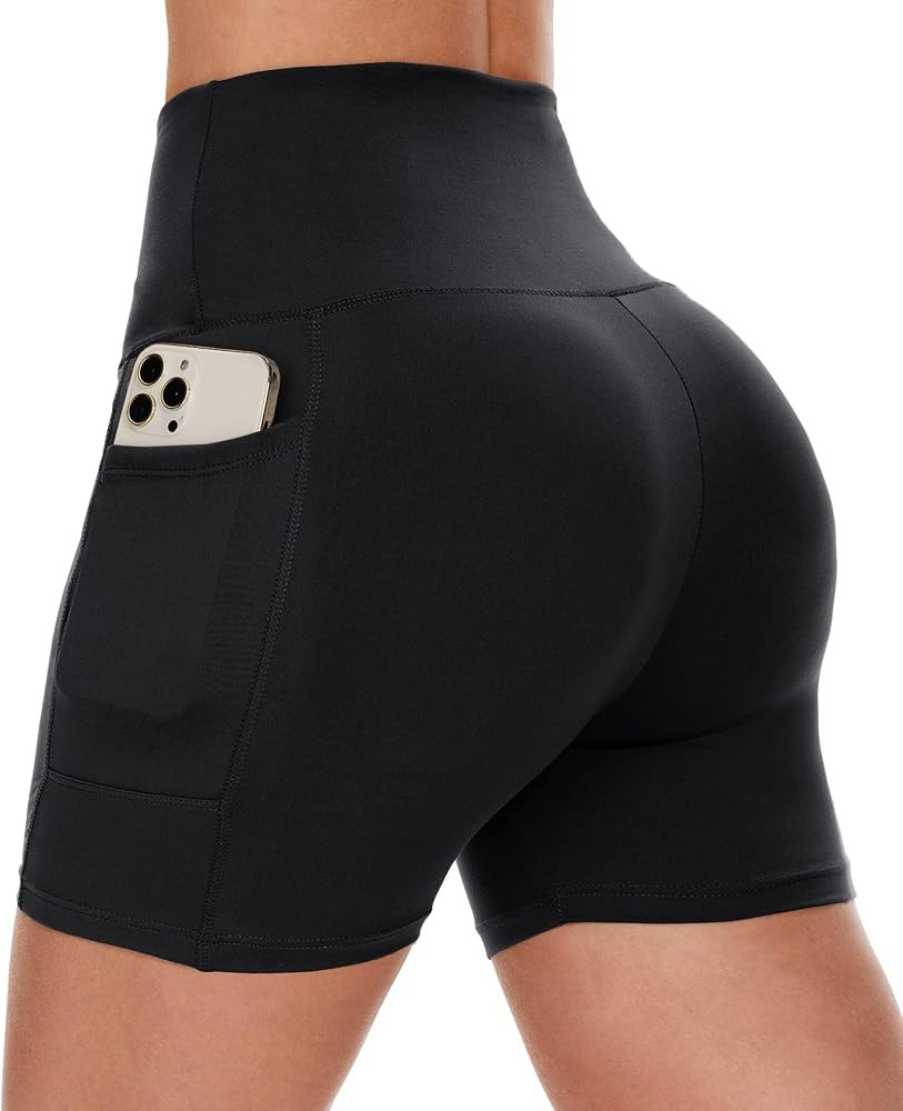 Biker Shorts Women with Pockets - 3"/5"/8" Workout Gym Spandex Yoga Shorts | Amazon (US)