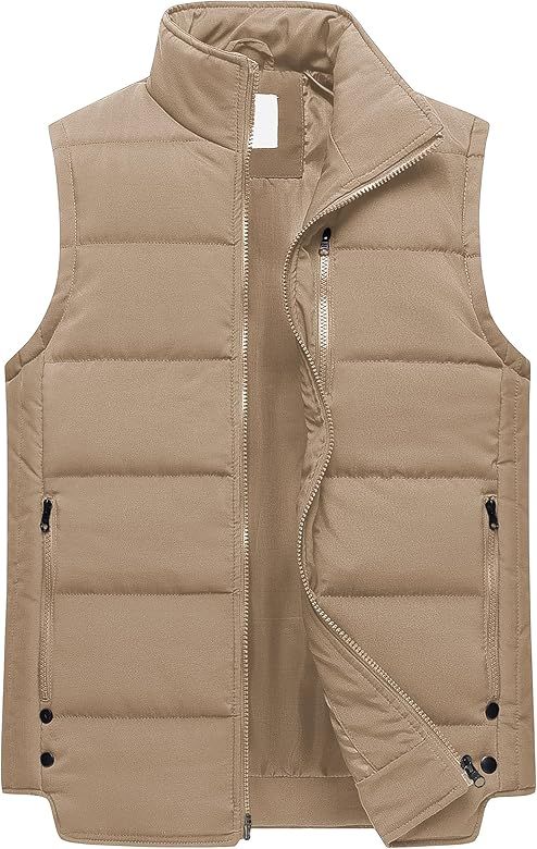 Chrisuno Women's Puffer Vest Casual Stand Collar Quilted Waistcoat Outdoor Padded Ski Vest | Amazon (US)