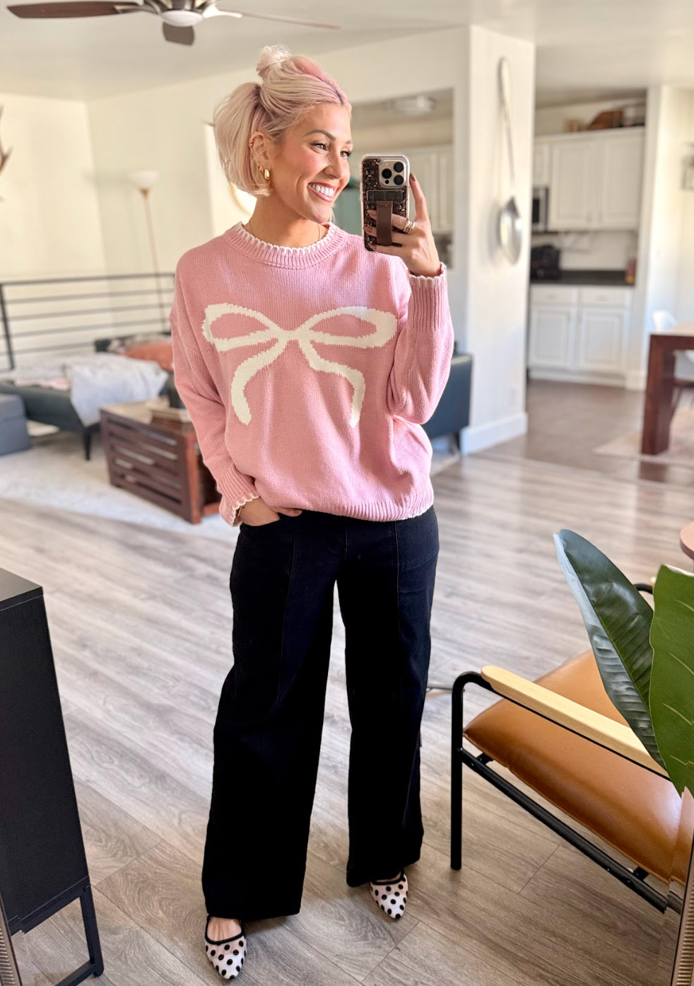 Stylish & comfy! You know I love a bow! Pants: 8 Top: Small Shoes: TTS 

 #LTKootd #LTKSaleAlert #LTKFindsUnder50