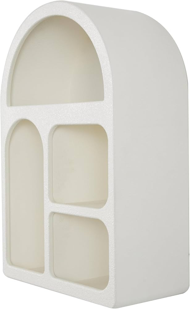 Deco 79 Wooden Geometric Arched Wall Shelf with Block Shapes, 16" x 8" x 24", Cream | Amazon (US)