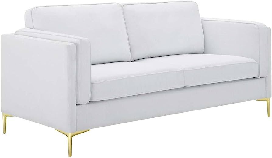 Modway Kaiya Upholstered Fabric Sofa, White | Amazon (US)